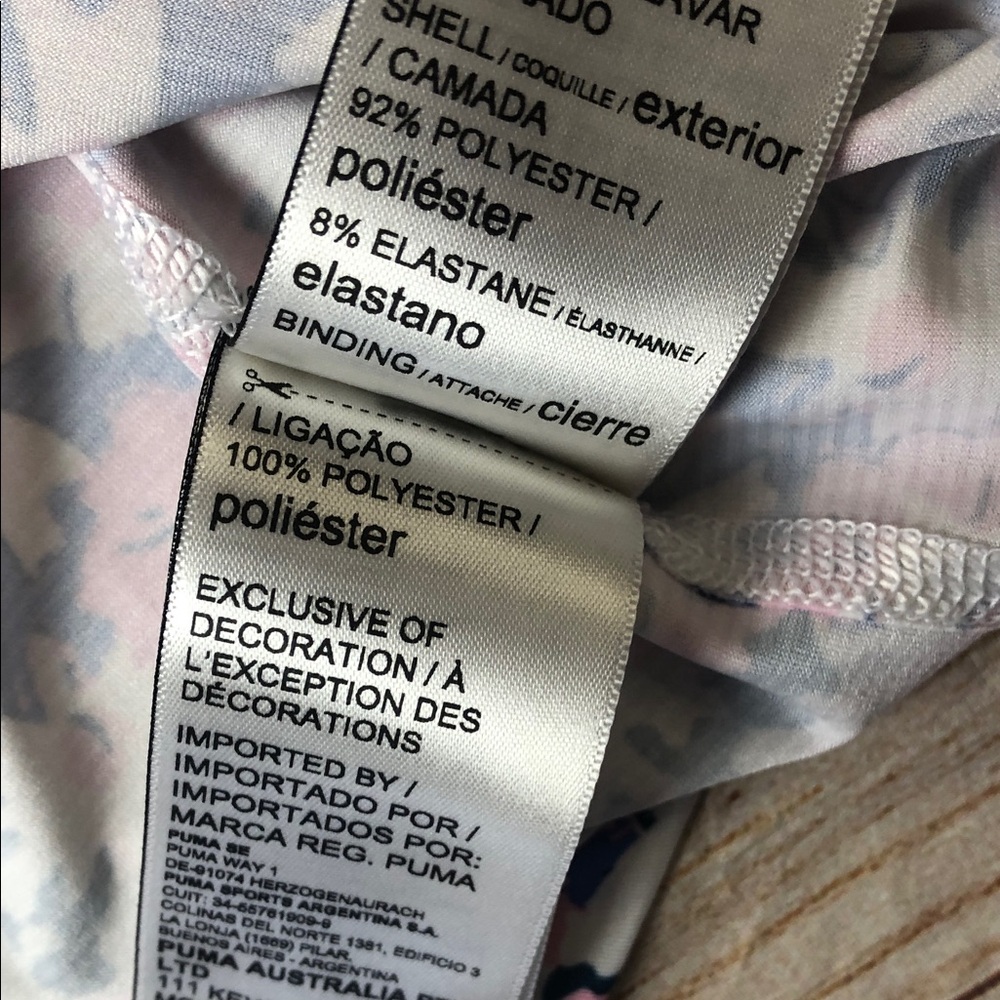 Puma Pink and Blue Floral Long Sleeve Quarter Zip Top - Picture 4 of 8